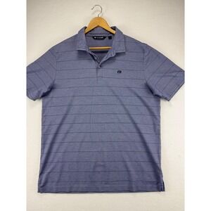 Travis Mathew Polo Shirt Mens XXL Purple Striped Short Sleeve Golf Top